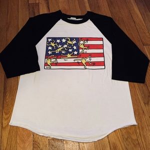 VINTAGE OBEY 3/4 SLEEVE ART TEE SIZE MEDIUM!